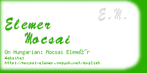 elemer mocsai business card